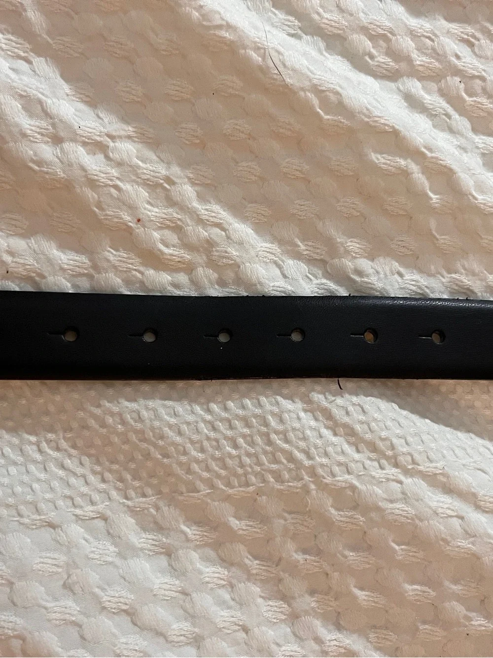 Nine West Black Belt with Gold Pearl-Studded Double Ring Buckle